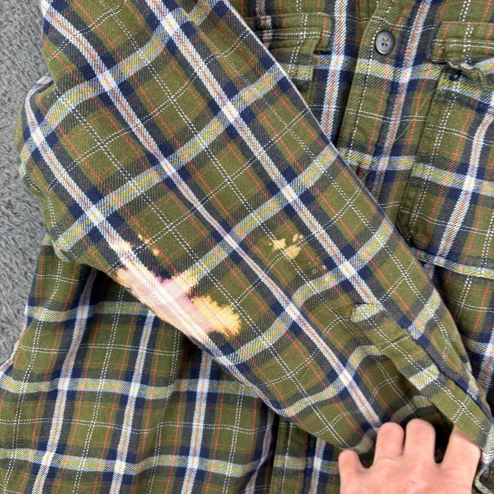 Levis Mens Sherpa Lined Flannel Shirt Jacket Medium Distressed Bleached - Picture 4 of 9